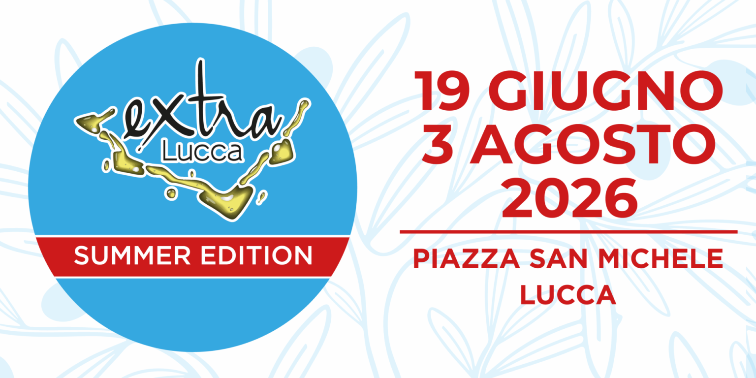 visual di extralucca summer edition con il seguente testo: lucca 19 giugno, 3 agosto 2026, piazza San Michele